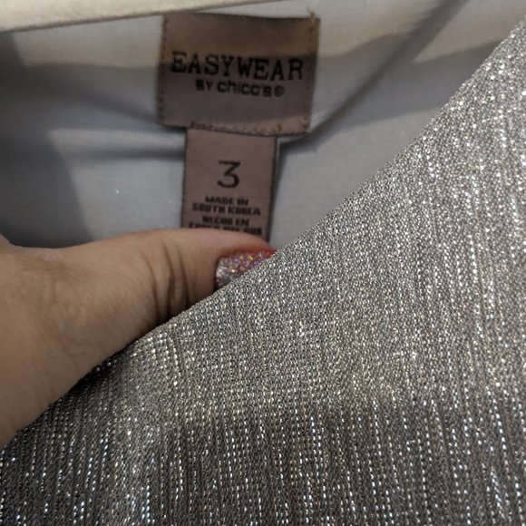 Sparkly Easywear Chico's Blouse - Picture 4 of 7